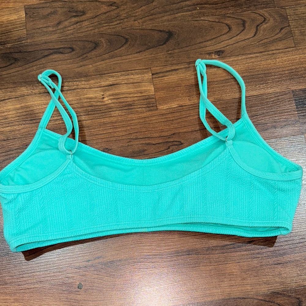 Turquoise Ribbed Bandeau Top - Picture 3 of 6